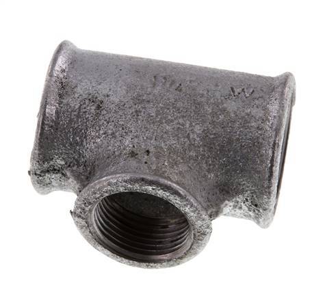 Rp 1 1/4'' x Rp 1'' Zinc plated Cast iron Tee 25 Bar