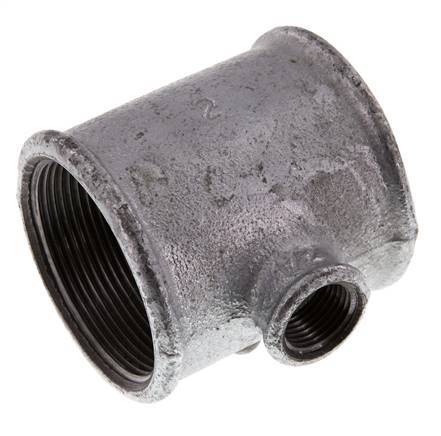 Rp 2'' x Rp 1/2'' Zinc plated Cast iron Tee 25 Bar