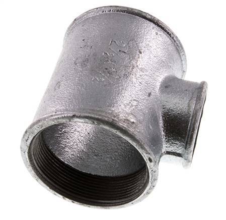 Rp 2 1/2'' x Rp 1 1/2'' Zinc plated Cast iron Tee 25 Bar