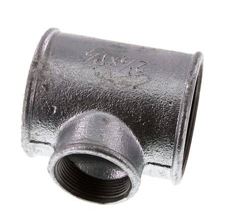 Rp 2 1/2'' x Rp 1 1/2'' Zinc plated Cast iron Tee 25 Bar