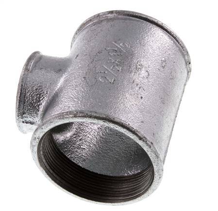 Rp 2 1/2'' x Rp 1 1/2'' Zinc plated Cast iron Tee 25 Bar