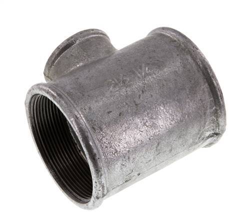 Rp 2 1/2'' x Rp 1 1/4'' Zinc plated Cast iron Tee 25 Bar