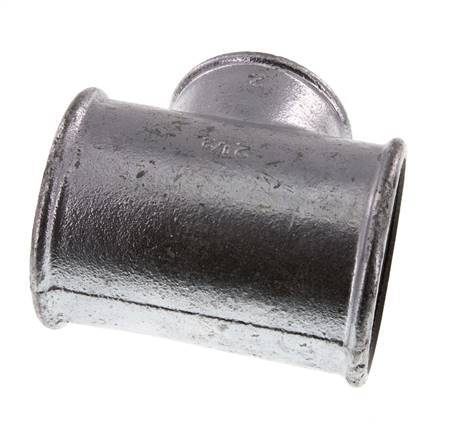 Rp 2 1/2'' x Rp 2'' Zinc plated Cast iron Tee 25 Bar