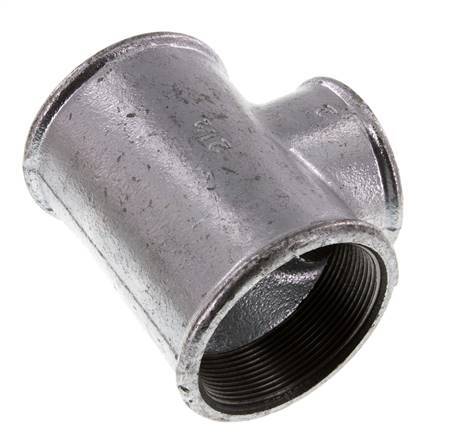 Rp 2 1/2'' x Rp 2'' Zinc plated Cast iron Tee 25 Bar