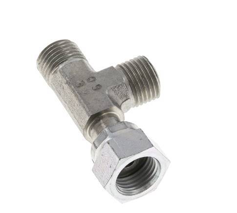 UNF 9/16''-18 F/M Zinc plated Steel Tee ORFS with union nut 630 Bar - Hydraulic