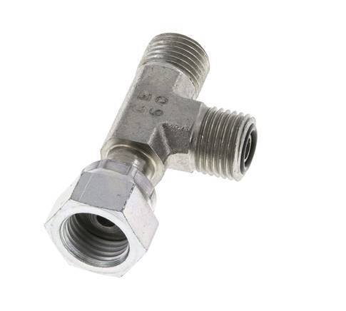 UNF 9/16''-18 F/M Zinc plated Steel Tee ORFS with union nut 630 Bar - Hydraulic