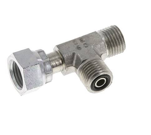 UNF 9/16''-18 F/M Zinc plated Steel Tee ORFS with union nut 630 Bar - Hydraulic