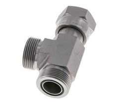 UN 1-7/16''-12 F/M Zinc plated Steel Tee ORFS with union nut 400 Bar - Hydraulic