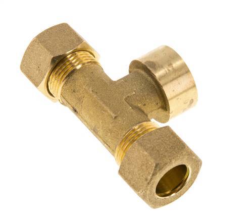 G 1/2'' x 14mm Brass Tee Compression Fitting 89 Bar DIN EN 1254-2