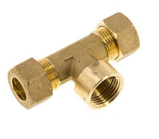 G 1/2'' x 14mm Brass Tee Compression Fitting 89 Bar DIN EN 1254-2