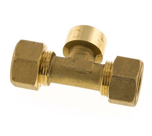 G 1/2'' x 16mm Brass Tee Compression Fitting 76 Bar DIN EN 1254-2