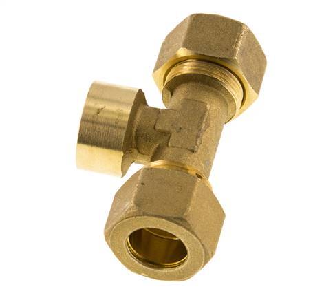 G 1/2'' x 16mm Brass Tee Compression Fitting 76 Bar DIN EN 1254-2