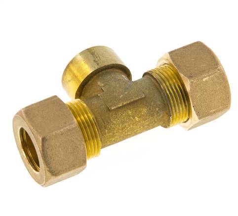 G 1/2'' x 18mm Brass Tee Compression Fitting 67 Bar DIN EN 1254-2