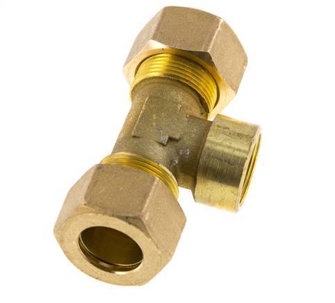 G 1/2'' x 18mm Brass Tee Compression Fitting 67 Bar DIN EN 1254-2