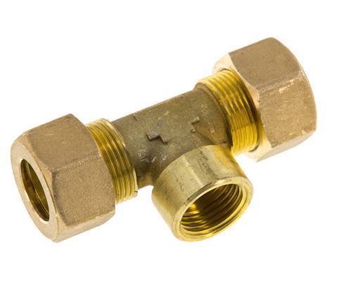 G 1/2'' x 18mm Brass Tee Compression Fitting 67 Bar DIN EN 1254-2