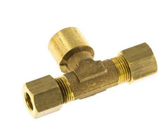 G 1/4'' x 8mm Brass Tee Compression Fitting 135 Bar DIN EN 1254-2