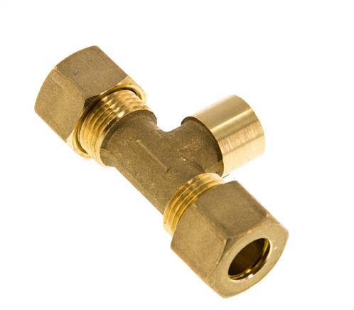 G 1/4'' x 12mm Brass Tee Compression Fitting 75 Bar DIN EN 1254-2