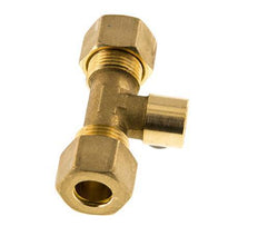G 1/4'' x 12mm Brass Tee Compression Fitting 75 Bar DIN EN 1254-2