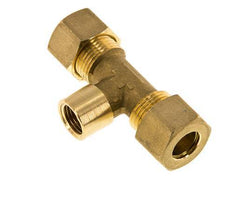 G 1/4'' x 12mm Brass Tee Compression Fitting 75 Bar DIN EN 1254-2