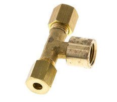G 1/8'' x 4mm Brass Tee Compression Fitting 150 Bar DIN EN 1254-2