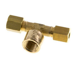 G 1/8'' x 4mm Brass Tee Compression Fitting 150 Bar DIN EN 1254-2