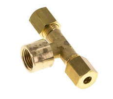 G 1/8'' x 4mm Brass Tee Compression Fitting 150 Bar DIN EN 1254-2