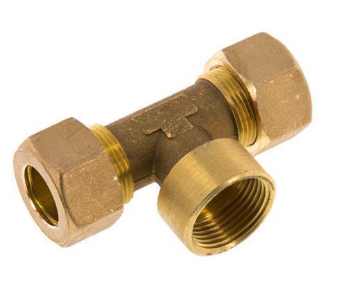 G 3/4'' x 18mm Brass Tee Compression Fitting 67 Bar DIN EN 1254-2