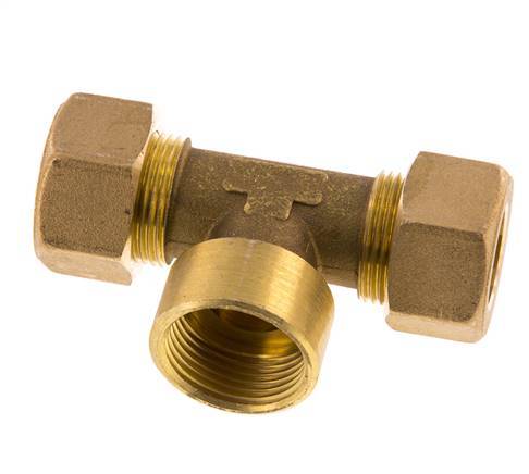 G 3/4'' x 18mm Brass Tee Compression Fitting 67 Bar DIN EN 1254-2