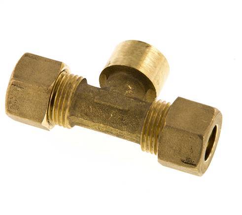 G 3/8'' x 12mm Brass Tee Compression Fitting 75 Bar DIN EN 1254-2