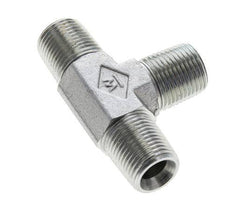 3/8'' NPT Male Zinc plated Steel Tee 210 Bar - Hydraulic