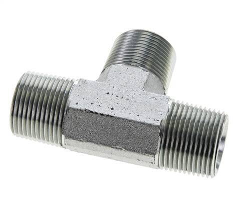 1'' NPT Male Zinc plated Steel Tee 140 Bar - Hydraulic