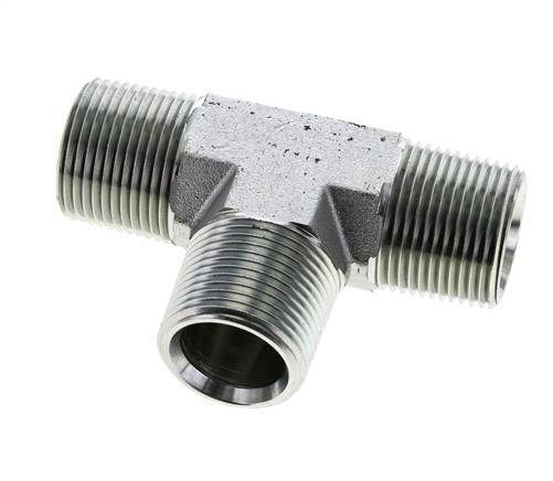 1'' NPT Male Zinc plated Steel Tee 140 Bar - Hydraulic