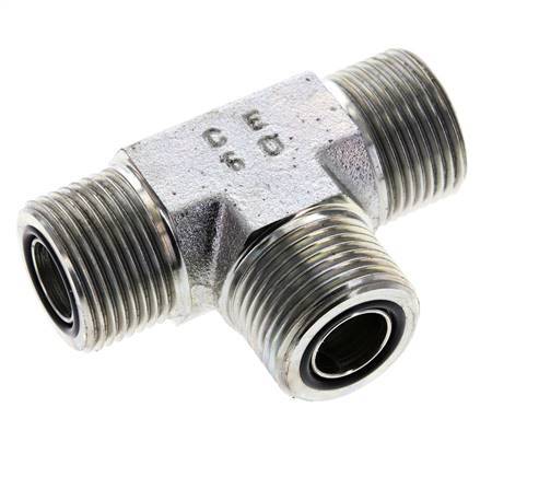 UNS 1''-14 Male Zinc plated Steel Tee ORFS 400 Bar - Hydraulic
