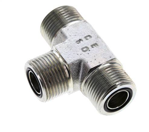 UNS 1''-14 Male Zinc plated Steel Tee ORFS 400 Bar - Hydraulic