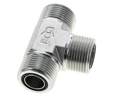 UN 1-3/16''-12 Male Zinc plated Steel Tee ORFS 400 Bar - Hydraulic