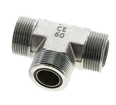 UN 1-7/16''-12 Male Zinc plated Steel Tee ORFS 400 Bar - Hydraulic
