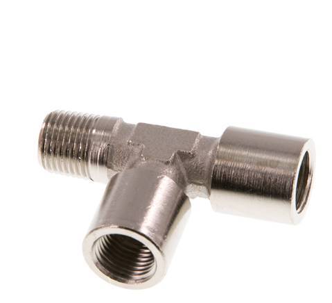 R 1/8'' x G 1/8'' M/F Nickel plated Brass Tee 16 Bar [2 Pieces]