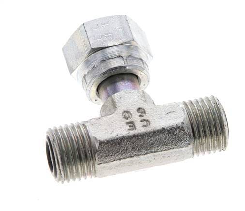 UNF 9/16''-18 M/F Zinc plated Steel Tee ORFS with union nut 630 Bar - Hydraulic
