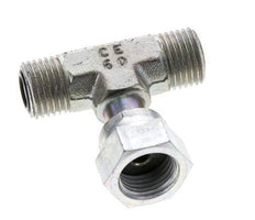 UNF 9/16''-18 M/F Zinc plated Steel Tee ORFS with union nut 630 Bar - Hydraulic