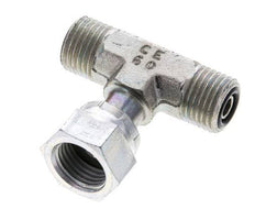 UNF 9/16''-18 M/F Zinc plated Steel Tee ORFS with union nut 630 Bar - Hydraulic