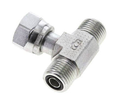 UN 11/16''-16 M/F Zinc plated Steel Tee ORFS with union nut 630 Bar - Hydraulic