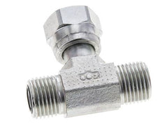 UN 11/16''-16 M/F Zinc plated Steel Tee ORFS with union nut 630 Bar - Hydraulic