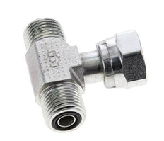 UN 11/16''-16 M/F Zinc plated Steel Tee ORFS with union nut 630 Bar - Hydraulic