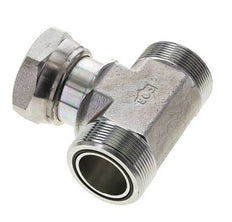 UN 2''-12 M/F Zinc plated Steel Tee ORFS with union nut 250 Bar - Hydraulic