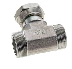 UN 2''-12 M/F Zinc plated Steel Tee ORFS with union nut 250 Bar - Hydraulic