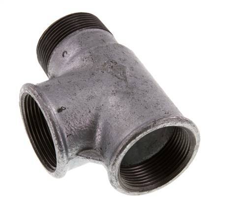 R 1 1/2'' x Rp 1 1/2'' M/F Zinc plated Cast iron Tee 25 Bar