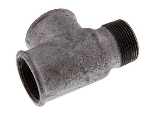 R 1 1/4'' x Rp 1 1/4'' M/F Zinc plated Cast iron Tee 25 Bar