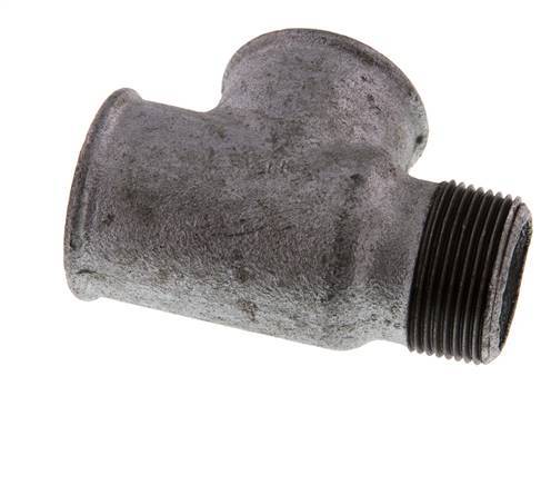 R 1 1/4'' x Rp 1 1/4'' M/F Zinc plated Cast iron Tee 25 Bar