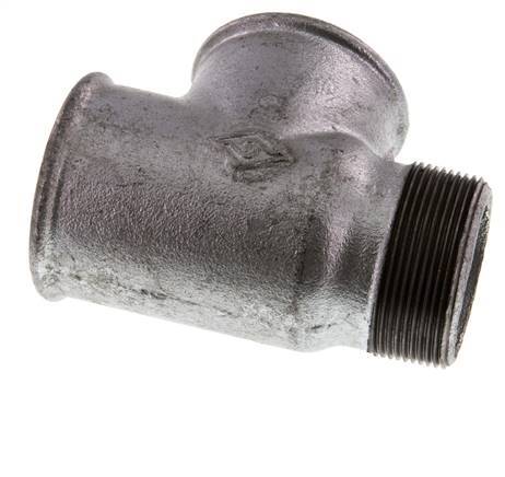 R 2'' x Rp 2'' M/F Zinc plated Cast iron Tee 25 Bar