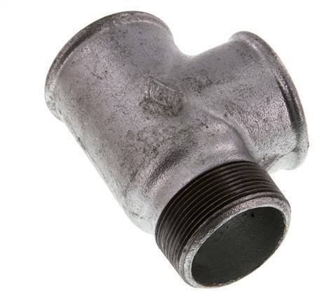 R 2'' x Rp 2'' M/F Zinc plated Cast iron Tee 25 Bar